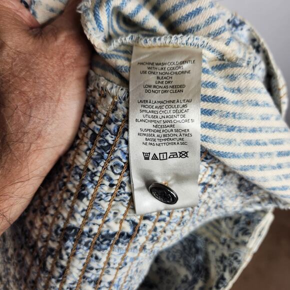 NWT Pilcro Cream and Gray Strapless Button-Down Blouse. Anthropolgie - Picture 8 of 9